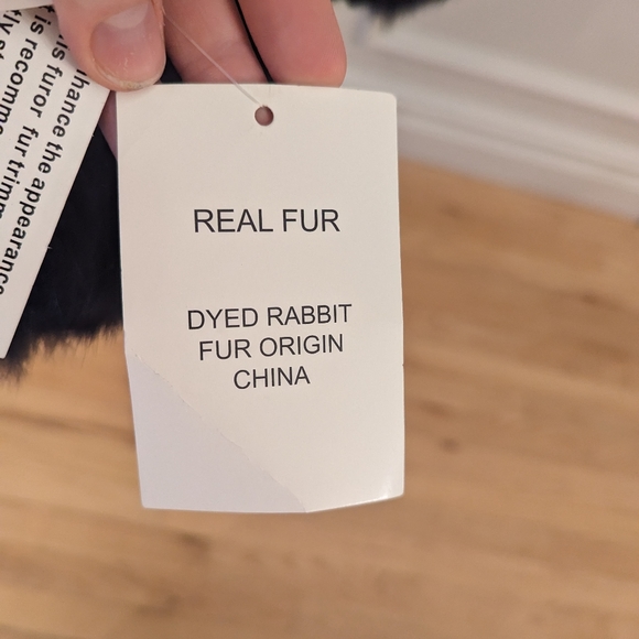 Adrienne Landau Navy Blue Rabbit Fur Jacket - Picture 7 of 16